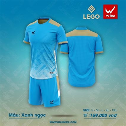 Áo Bóng Đá Không Logo Wika Lego Xanh Ngọc